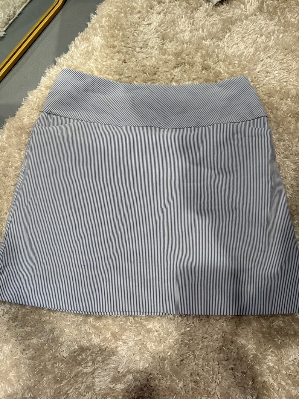 Striped Light Blue Women’s Skort with Wide Waistband